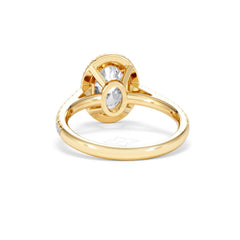 Georgina Lab Oval Diamond Halo Engagement Ring 18K Gold 2.55ct F/VS1