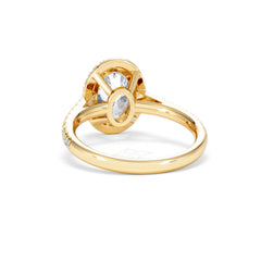 Georgina Lab Oval Diamond Halo Engagement Ring 18K Gold 2.55ct F/VS1