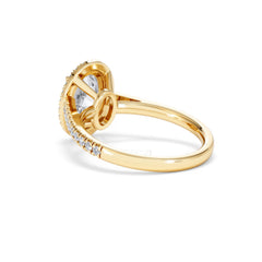 Georgina Lab Oval Diamond Halo Engagement Ring 18K Gold 2.55ct F/VS1