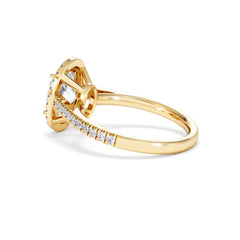 Georgina Lab Oval Diamond Halo Engagement Ring 18K Gold 2.55ct F/VS1