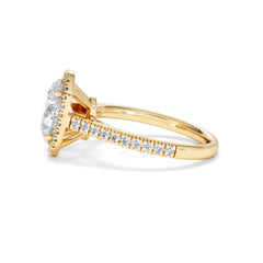 Georgina Lab Oval Diamond Halo Engagement Ring 18K Gold 2.55ct F/VS1