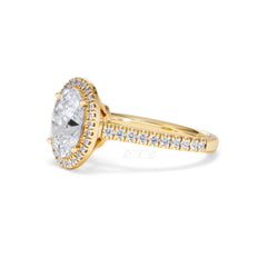 Georgina Lab Oval Diamond Halo Engagement Ring 18K Gold 2.55ct F/VS1