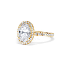 Georgina Lab Oval Diamond Halo Engagement Ring 18K Gold 2.55ct F/VS1