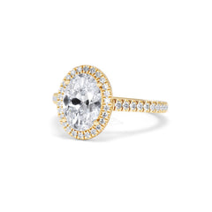 Georgina Lab Oval Diamond Halo Engagement Ring 18K Gold 2.55ct F/VS1
