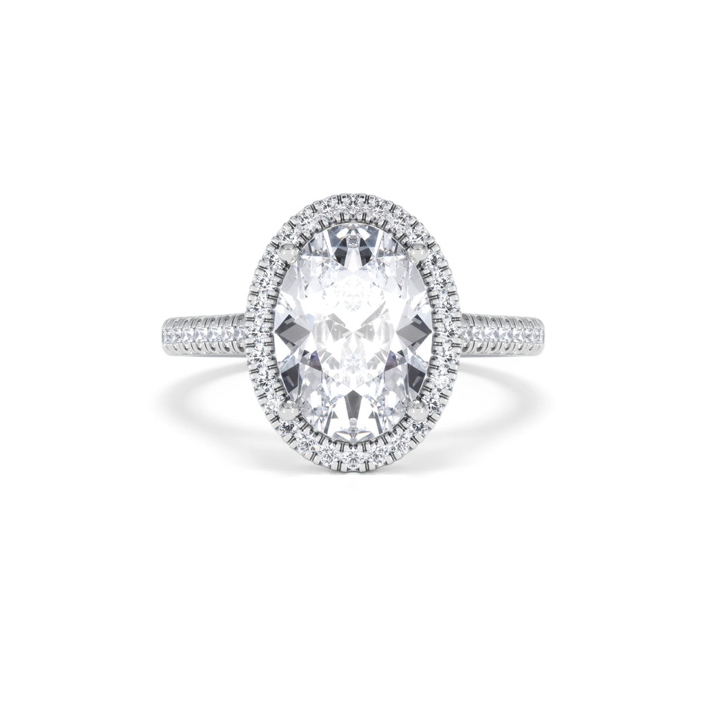 Georgina 3.50ct Lab Diamond Oval Cut Engagement Ring in Platinum G/VS1