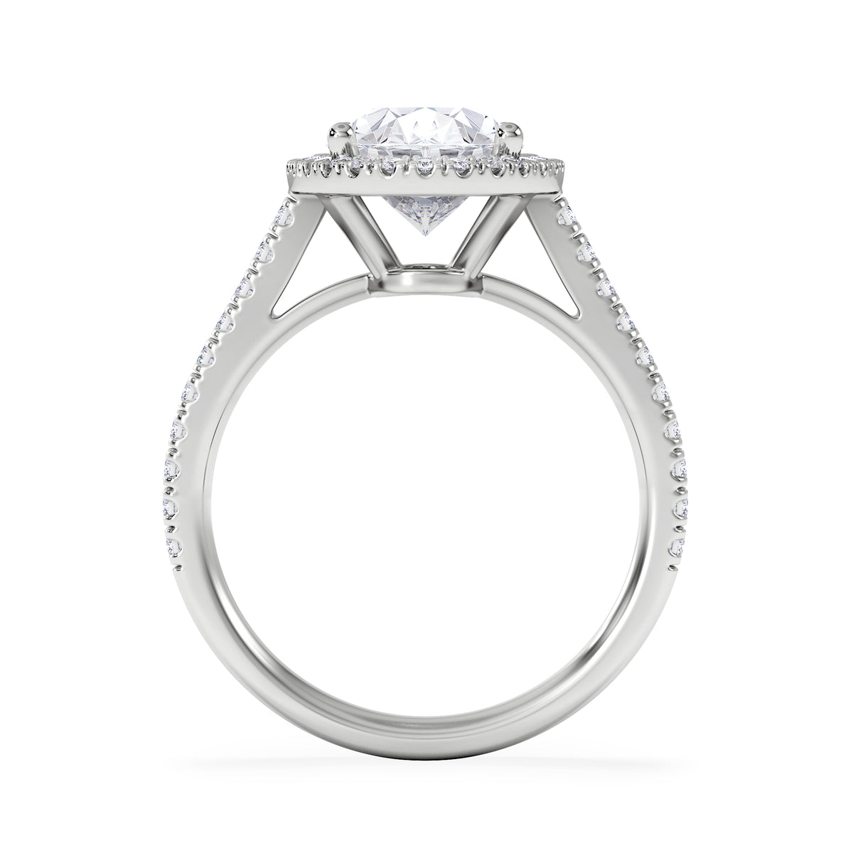 Georgina 3.50ct Lab Diamond Oval Cut Engagement Ring in 18K White Gold G/VS1