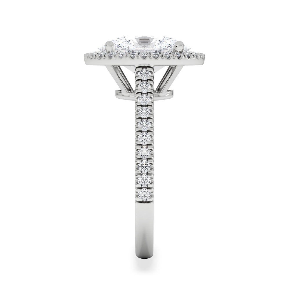 Georgina 3.50ct Lab Diamond Oval Cut Engagement Ring in Platinum G/VS1