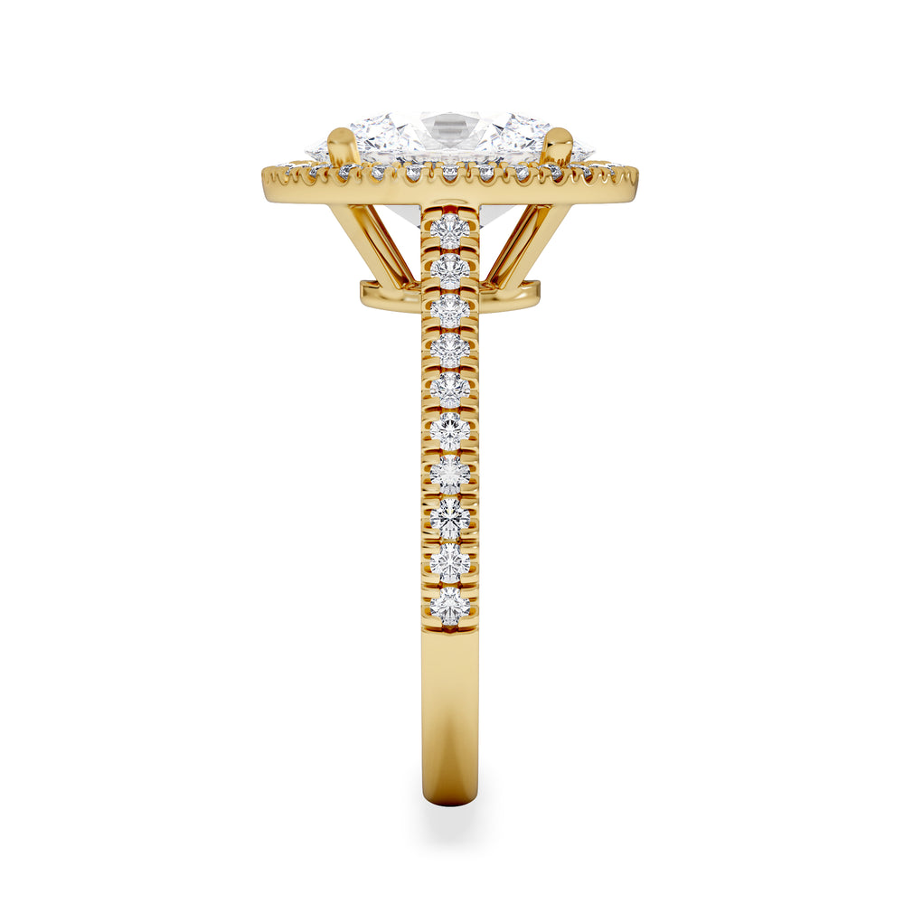 Georgina 3.50ct Lab Diamond Oval Cut Engagement Ring in 18K Yellow Gold G/VS1