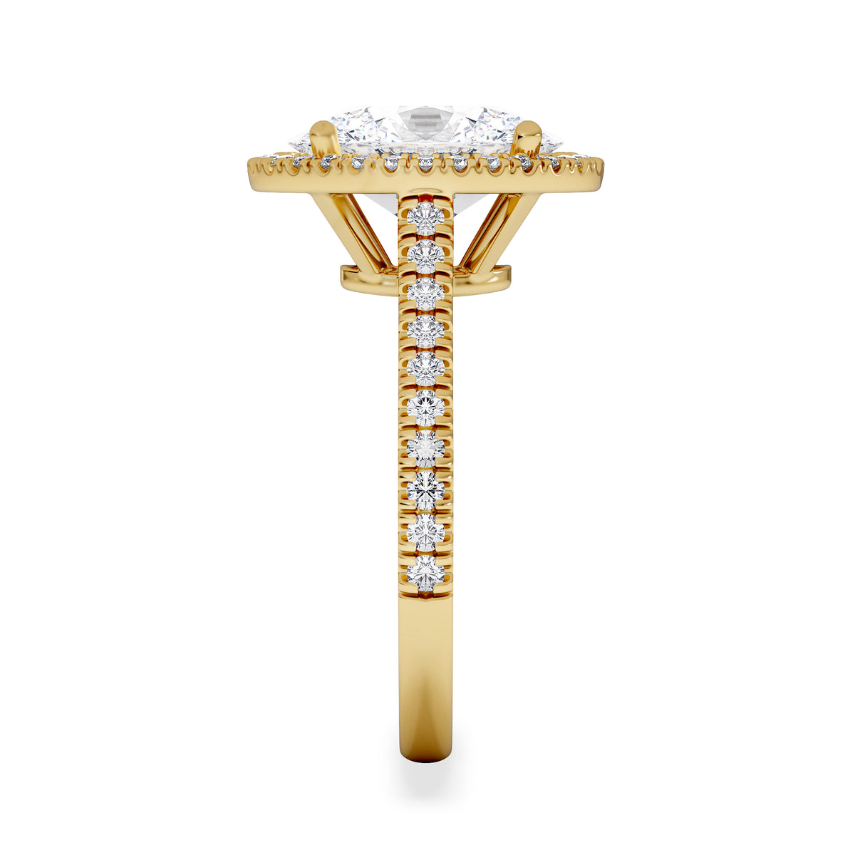 Georgina 3.50ct Lab Diamond Oval Cut Engagement Ring in 18K Yellow Gold G/VS1