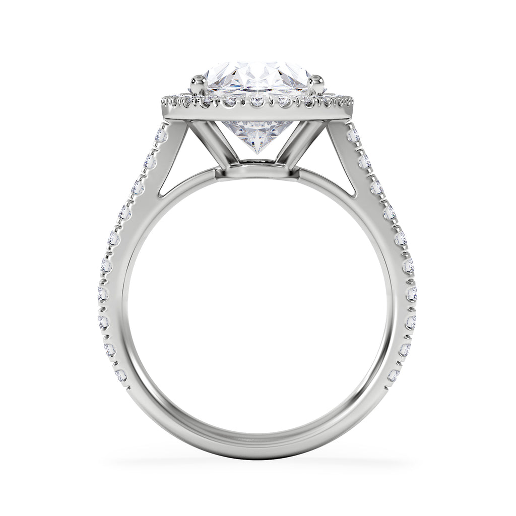 Georgina 5.70ct Lab Diamond Oval Cut Engagement Ring in 18K White Gold G/VS1