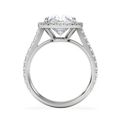 Georgina 5.70ct Lab Diamond Oval Cut Engagement Ring in 18K White Gold G/VS1