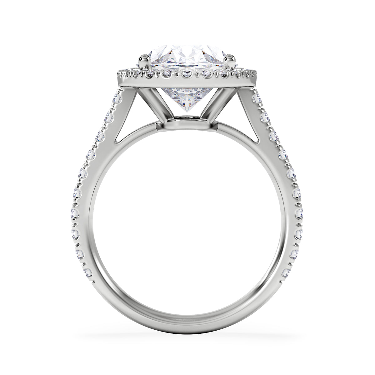 Georgina 5.70ct Lab Diamond Oval Cut Engagement Ring in 18K White Gold G/VS1
