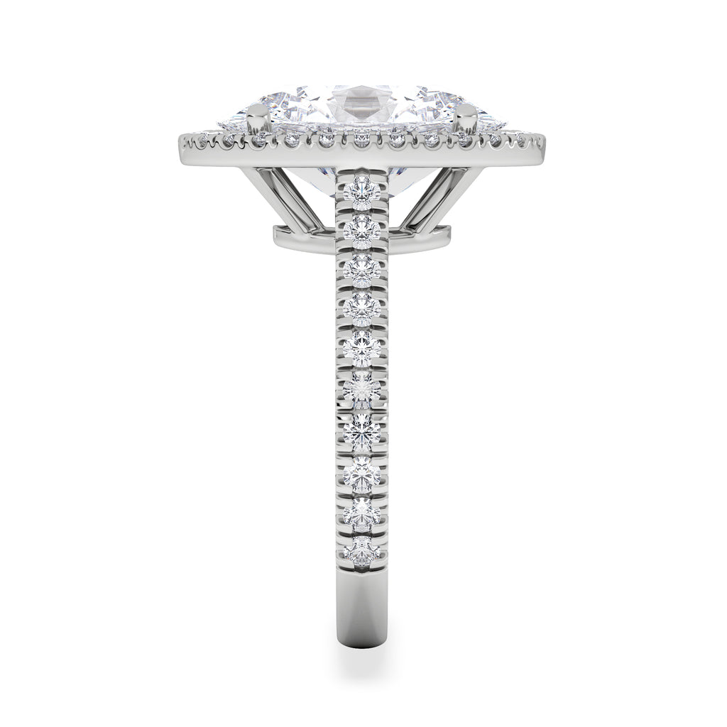 Georgina 5.70ct Lab Diamond Oval Cut Engagement Ring in 18K White Gold G/VS1