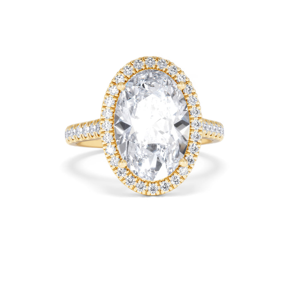 Georgina 5.70ct Lab Diamond Oval Cut Engagement Ring in 18K Yellow Gold G/VS1
