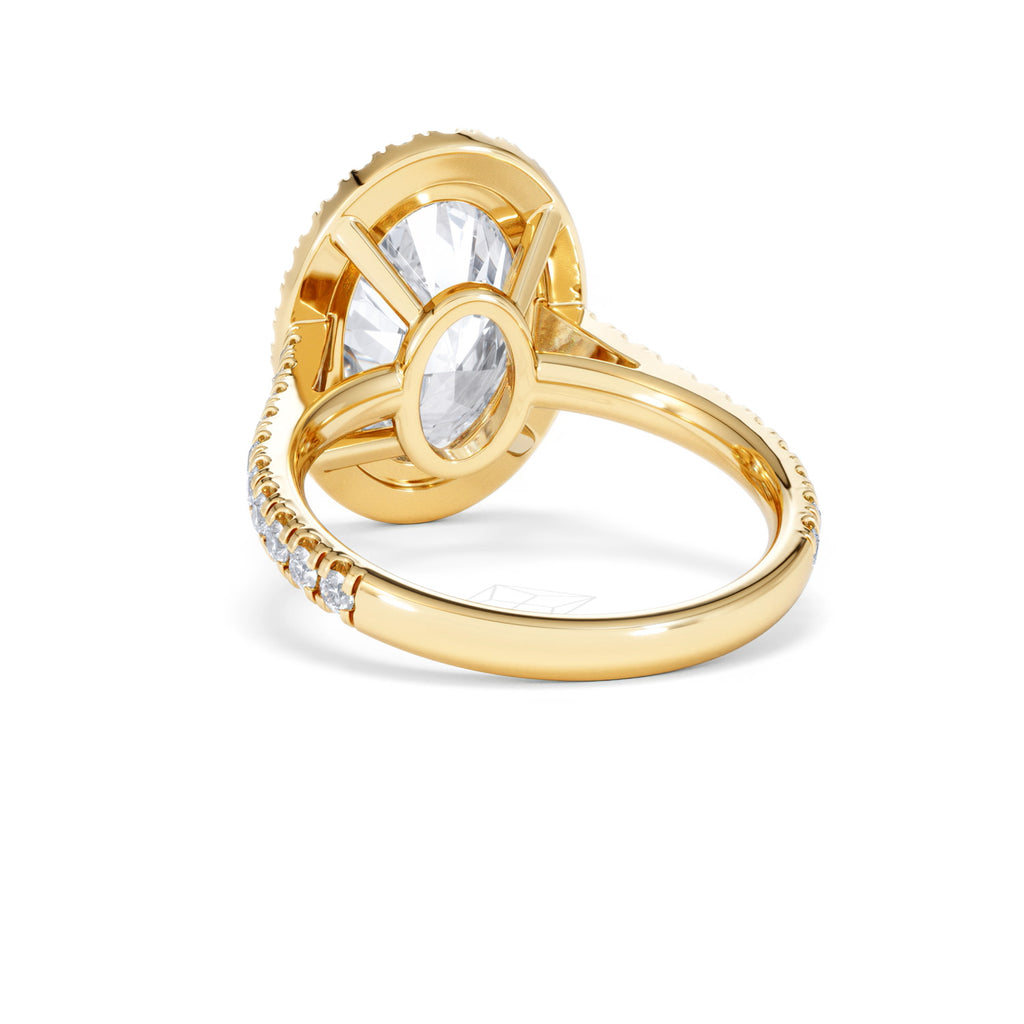 Georgina 5.70ct Lab Diamond Oval Cut Engagement Ring in 18K Yellow Gold G/VS1
