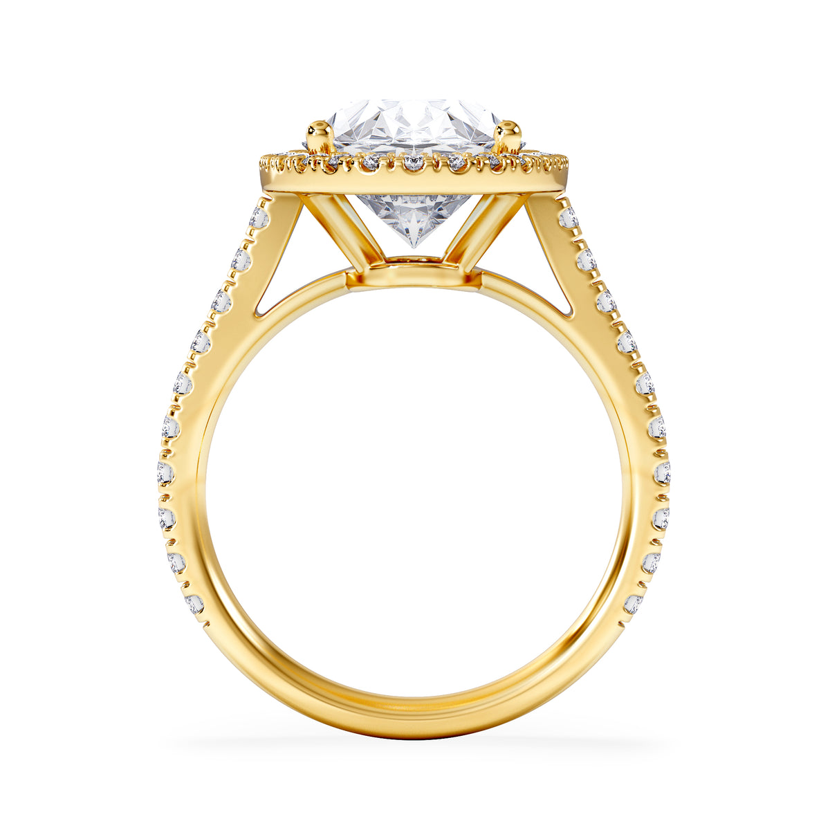 Georgina 5.70ct Lab Diamond Oval Cut Engagement Ring in 18K Yellow Gold G/VS1