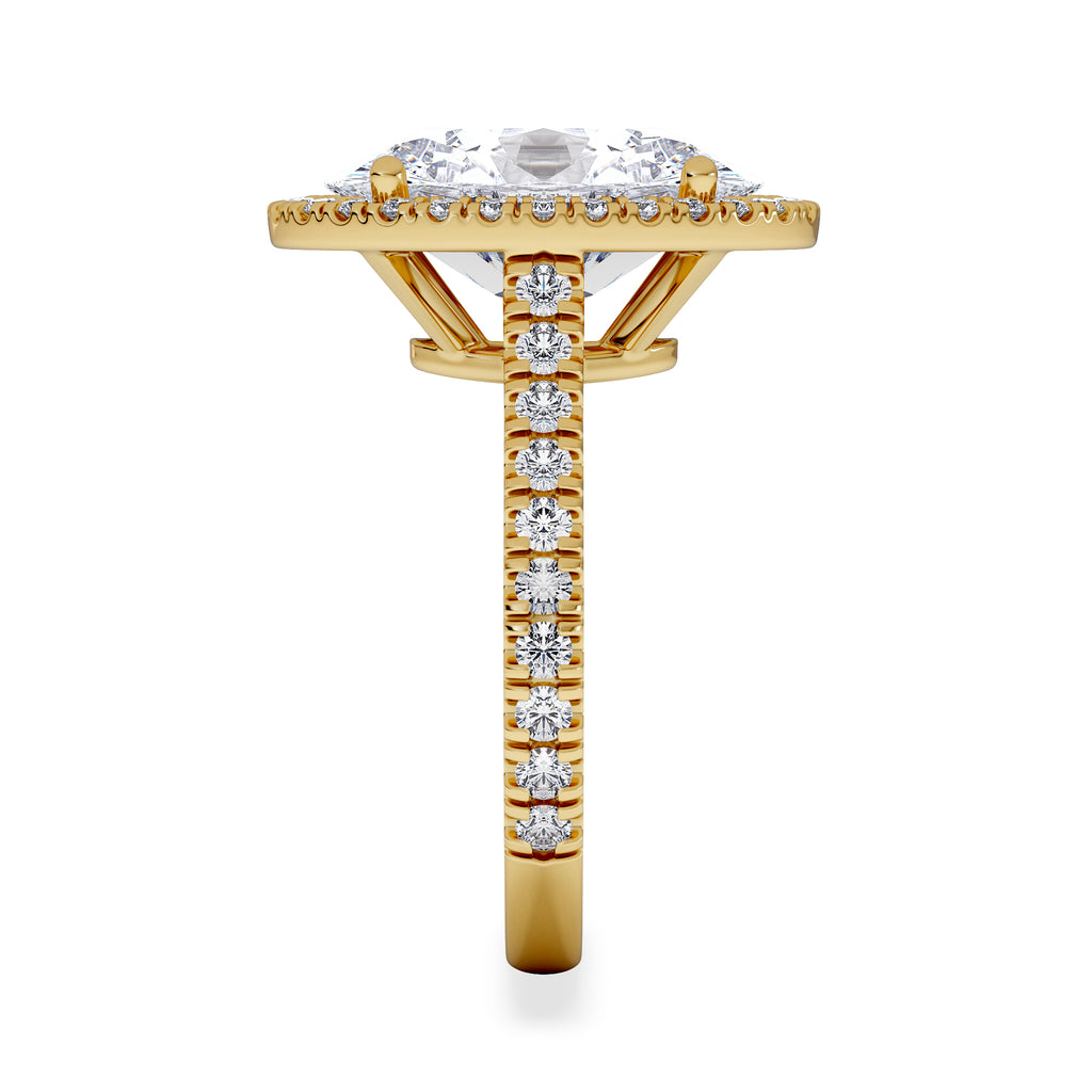 Georgina 5.70ct Lab Diamond Oval Cut Engagement Ring in 18K Yellow Gold G/VS1