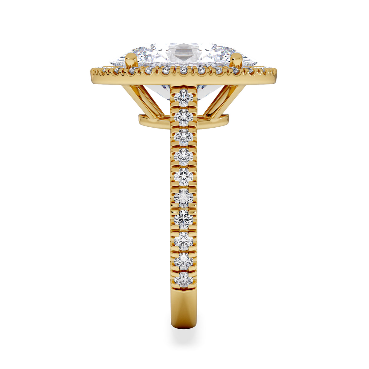 Georgina 5.70ct Lab Diamond Oval Cut Engagement Ring in 18K Yellow Gold G/VS1