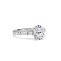 Georgina Lab Oval Diamond Halo Engagement Ring Platinum 1.00ct F/VS1