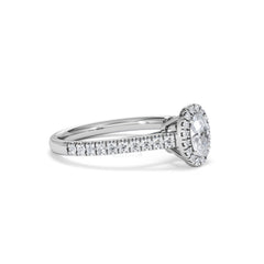 Georgina Lab Oval Diamond Halo Engagement Ring Platinum 1.00ct F/VS1