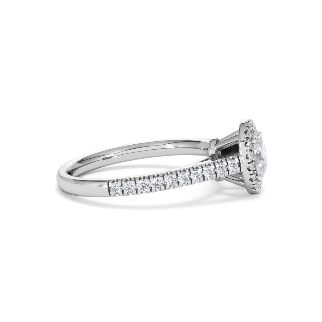 Georgina Lab Oval Diamond Halo Engagement Ring Platinum 1.00ct F/VS1