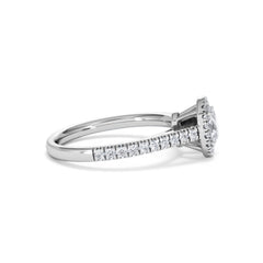 Georgina Lab Oval Diamond Halo Engagement Ring 18K White Gold 1.00ct F/VS1
