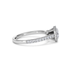 Georgina Lab Oval Diamond Halo Engagement Ring 18K White Gold 1.00ct F/VS1