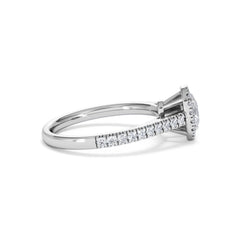 Georgina Lab Oval Diamond Halo Engagement Ring 18K White Gold 1.00ct F/VS1