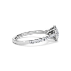 Georgina Lab Oval Diamond Halo Engagement Ring 18K White Gold 1.00ct F/VS1