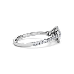 Georgina Lab Oval Diamond Halo Engagement Ring Platinum 1.00ct F/VS1