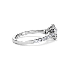 Georgina Lab Oval Diamond Halo Engagement Ring Platinum 1.00ct F/VS1