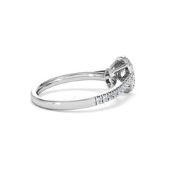 Georgina Lab Oval Diamond Halo Engagement Ring 18K White Gold 1.00ct F/VS1