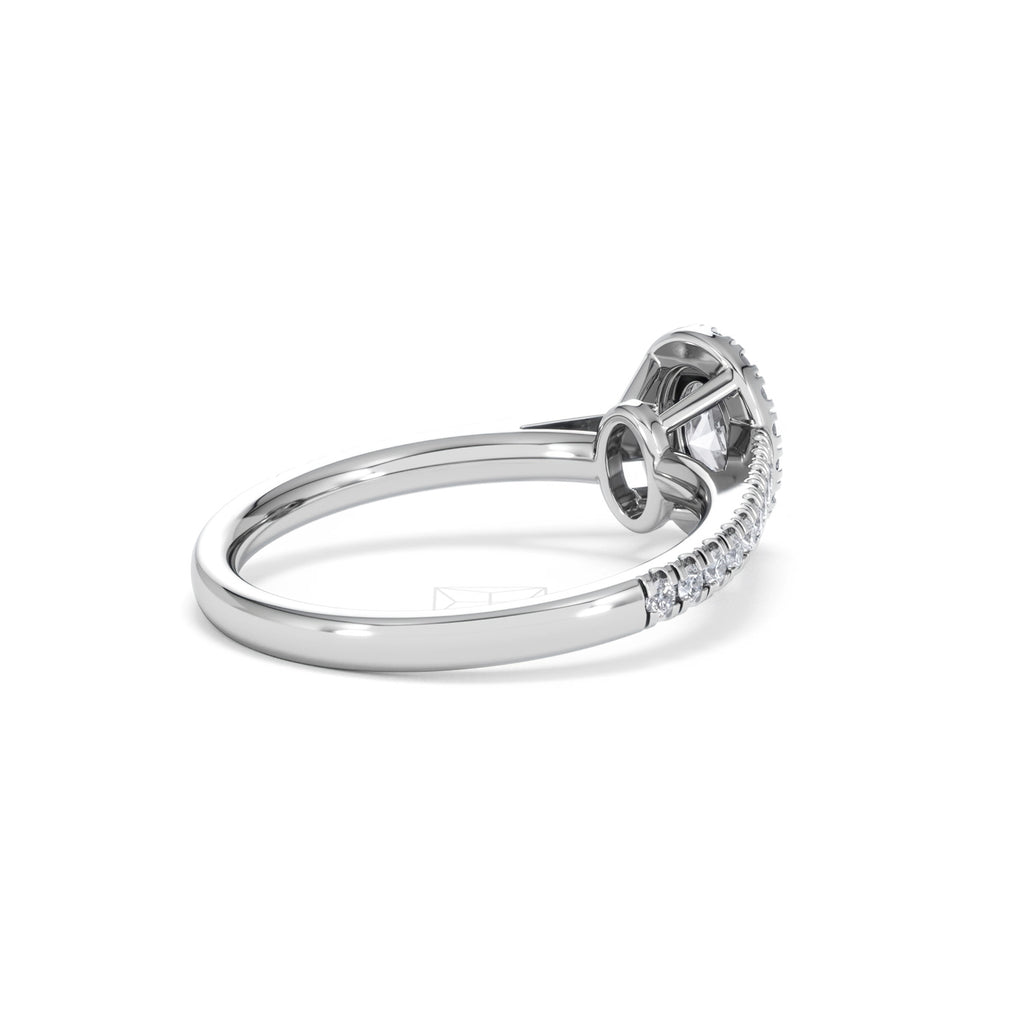 Georgina Lab Oval Diamond Halo Engagement Ring Platinum 1.00ct F/VS1
