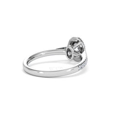 Georgina Lab Oval Diamond Halo Engagement Ring 18K White Gold 1.00ct F/VS1