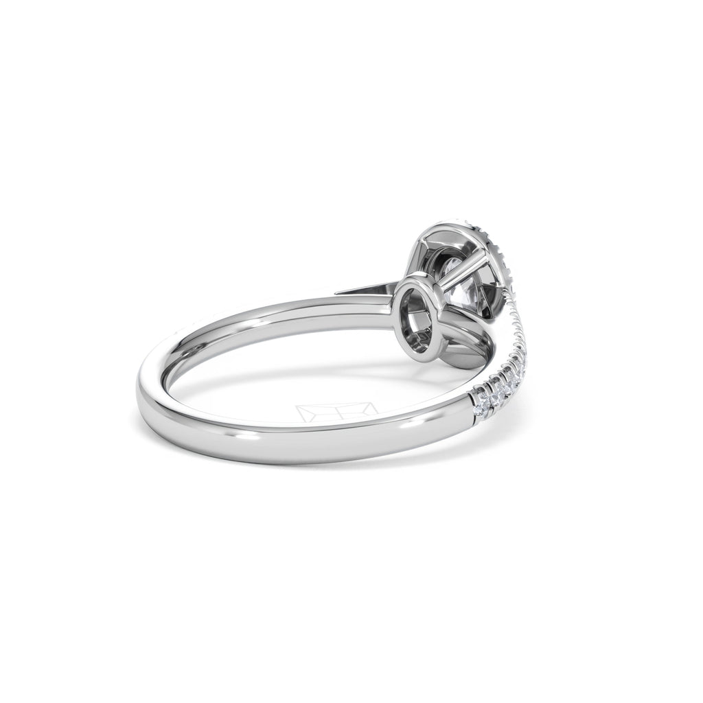 Georgina Lab Oval Diamond Halo Engagement Ring Platinum 1.00ct F/VS1