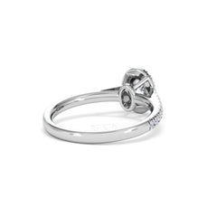 Georgina Lab Oval Diamond Halo Engagement Ring 18K White Gold 1.00ct F/VS1