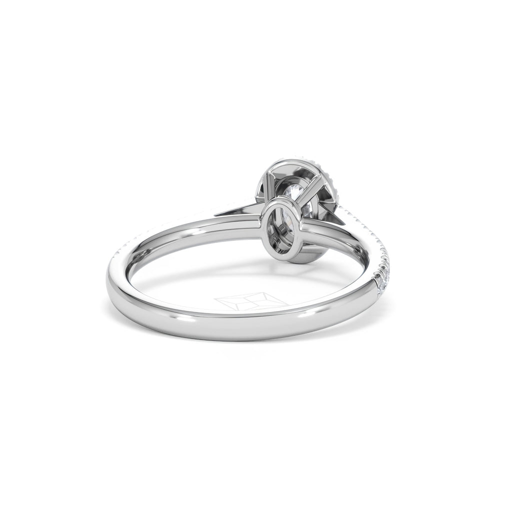 Georgina Lab Oval Diamond Halo Engagement Ring Platinum 1.00ct F/VS1