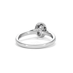 Georgina Lab Oval Diamond Halo Engagement Ring Platinum 1.00ct F/VS1