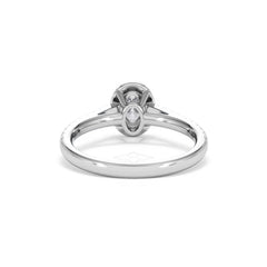 Georgina Lab Oval Diamond Halo Engagement Ring 18K White Gold 1.00ct F/VS1