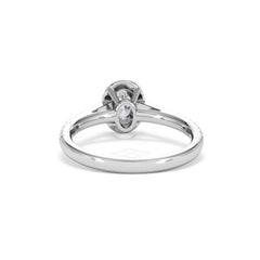 Georgina Lab Oval Diamond Halo Engagement Ring 18K White Gold 1.00ct F/VS1