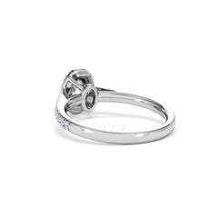 Georgina Lab Oval Diamond Halo Engagement Ring 18K White Gold 1.00ct F/VS1