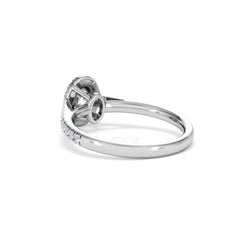 Georgina Lab Oval Diamond Halo Engagement Ring 18K White Gold 1.00ct F/VS1