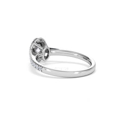Georgina Lab Oval Diamond Halo Engagement Ring 18K White Gold 1.00ct F/VS1