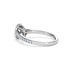Georgina Lab Oval Diamond Halo Engagement Ring 18K White Gold 1.00ct F/VS1
