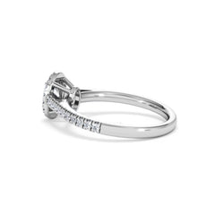 Georgina Lab Oval Diamond Halo Engagement Ring 18K White Gold 1.00ct F/VS1
