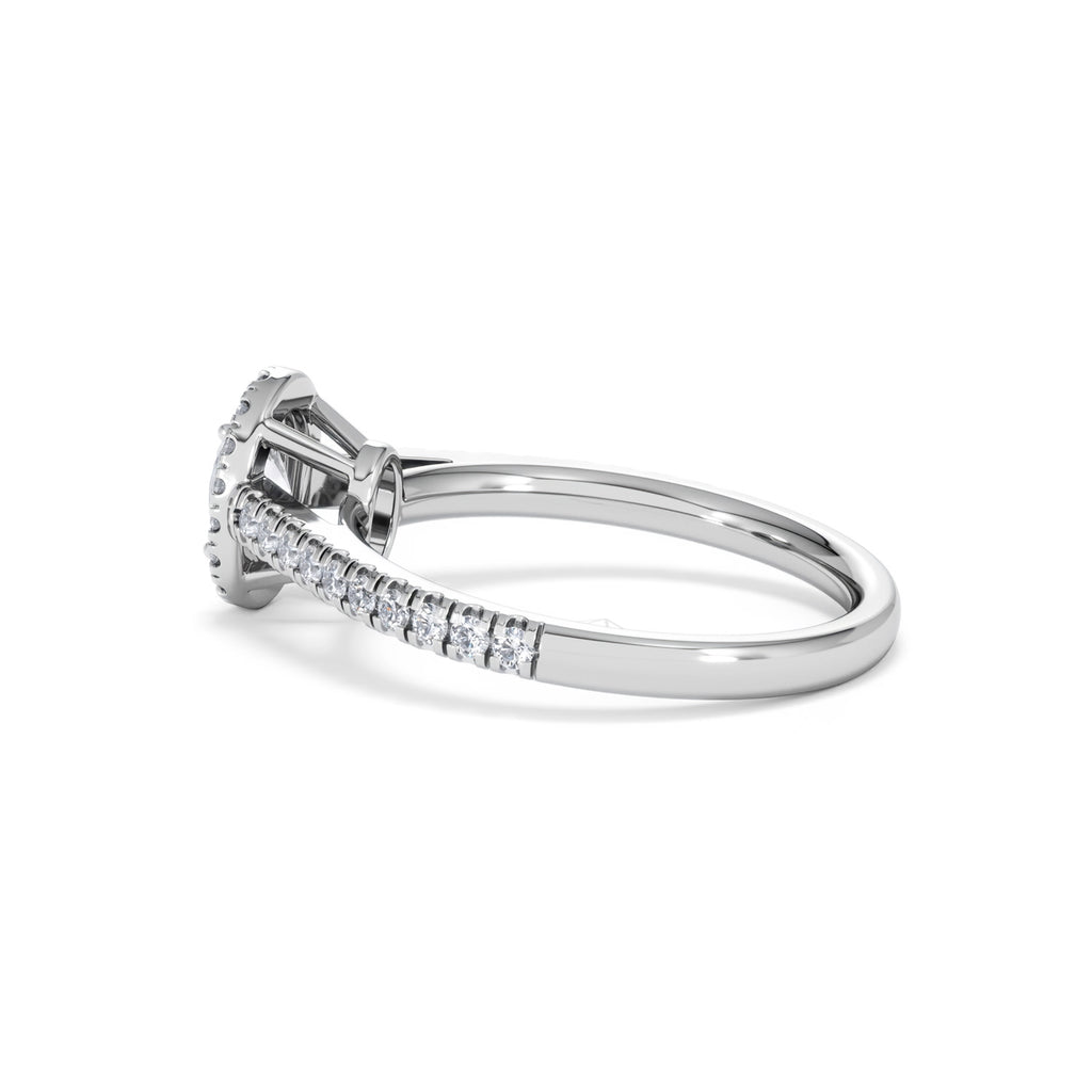 Georgina Lab Oval Diamond Halo Engagement Ring Platinum 1.00ct F/VS1