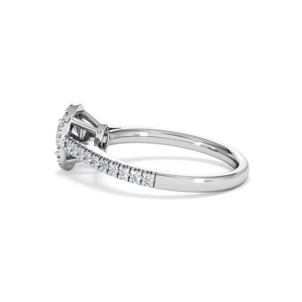 Georgina Lab Oval Diamond Halo Engagement Ring Platinum 1.00ct F/VS1