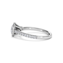 Georgina Lab Oval Diamond Halo Engagement Ring 18K White Gold 1.00ct F/VS1