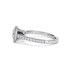 Georgina Lab Oval Diamond Halo Engagement Ring 18K White Gold 1.00ct F/VS1