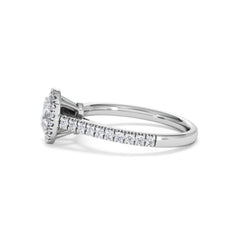 Georgina Lab Oval Diamond Halo Engagement Ring 18K White Gold 1.00ct F/VS1